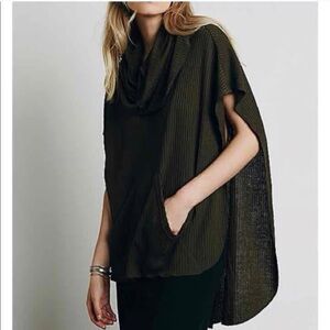 Free People Olive Green Poncho